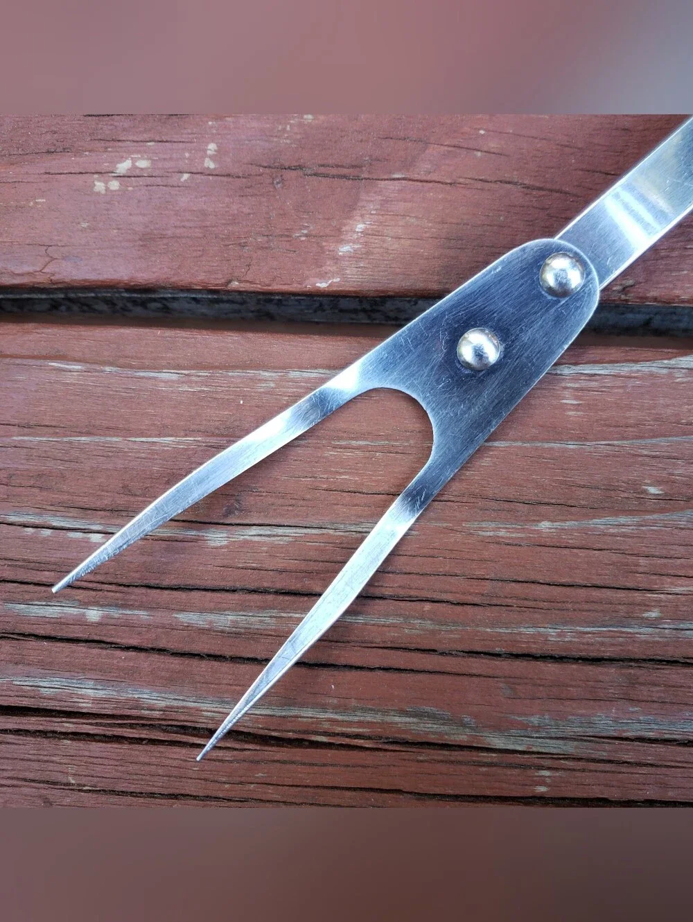 Vintage MCM Atomic Starburst Stars Kitchen Stainless Serving Fork - USA